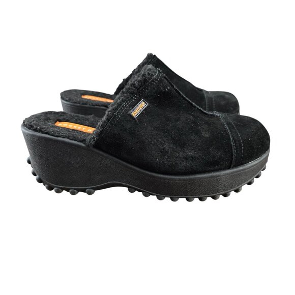 Rohde Womens Black Suede Slip-On ClogsMules Size 9.5 US / 40 EU - Picture 1 of 14